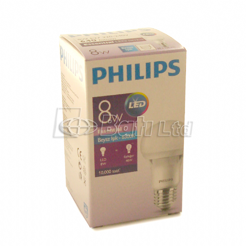 Philips Led Ampul 8 Watt Beyaz Işık 6500 K Led Lamba